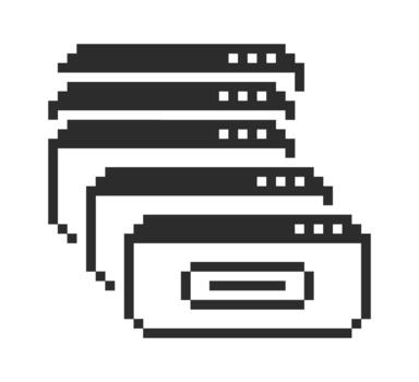 Browser Window Stack Motion Pixel Art vector
