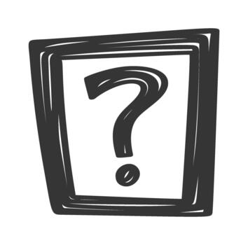 Question mark inside square frame vector