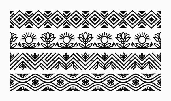 Indigenous Beadwork Border Pattern Icon vector