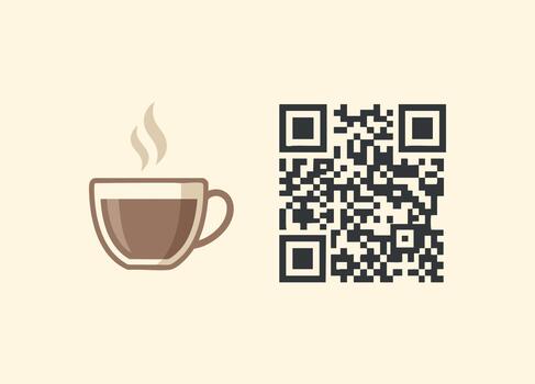 QR Code Coffee Menu Concept vector
