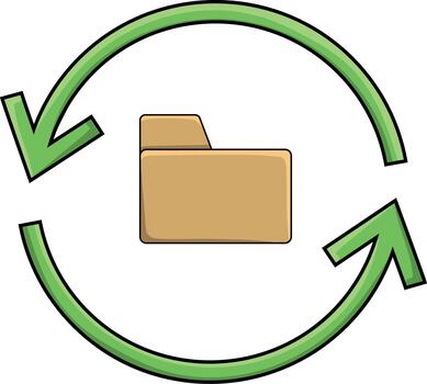 Folder Synchronization and Data Backup Process. vector