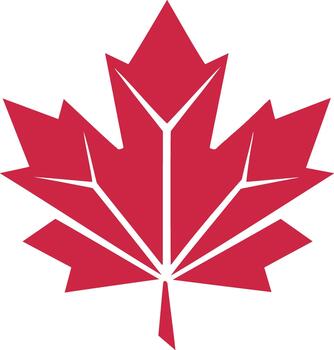 Angular Red Maple Leaf Graphic vector