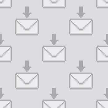 seamless pixel email pattern vector