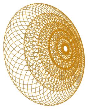 Perspective Circular Wireframe Disc vector