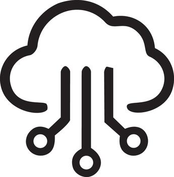 Cloud Computing and Data Network Circuit Icon vector