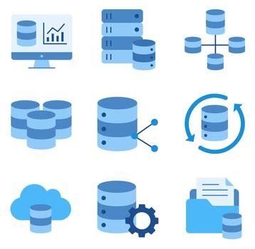 Database Server Big Data Analytics Technology Icon vector