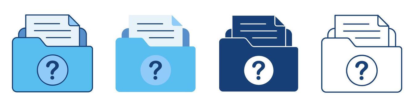 Help FAQ Document Folder Question Mark Icon Set vector