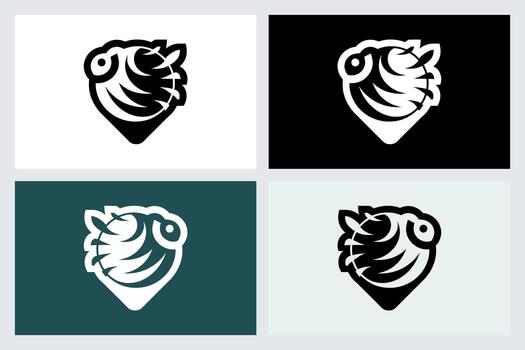 Bee Map Pointer Logo Icon Set vector