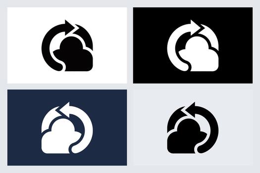 Cloud Sync Refresh Icon Set vector