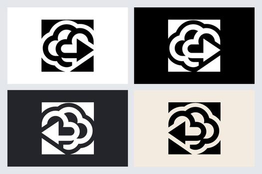 Cloud Computing Transfer Logo Icon Set vector