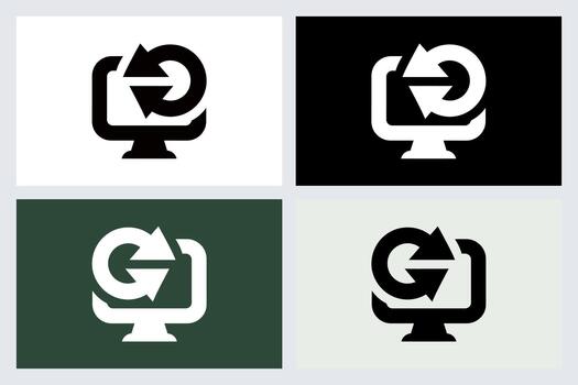 Computer Screen Refresh Update Icon Set vector