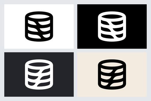 Database Server Icon Set for Data Storage vector