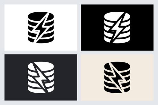 Fast Database Server Icon Set vector