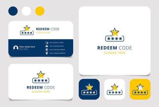 Redeem Code Icon Set vector