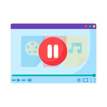 player pause button interface flat icon vector