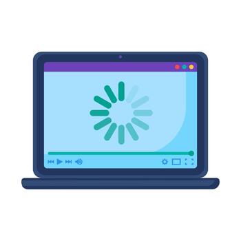 Laptop loading buffering interface flat icon vector