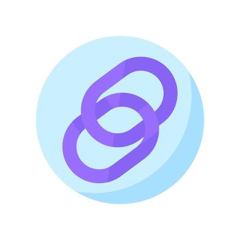 Hyperlink link attachment connection chain node flat icon vector