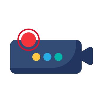 recording camera active indicator interface flat icon vector