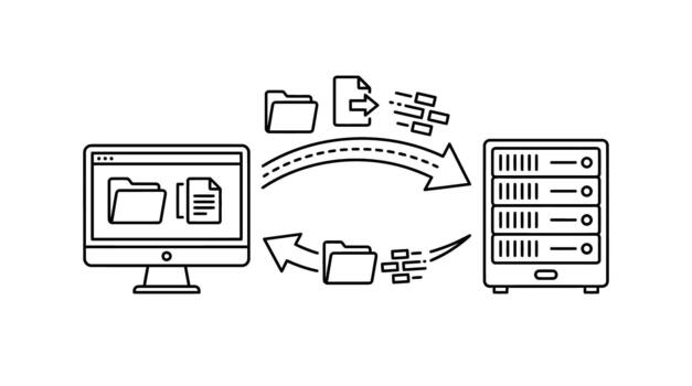 Digital data transfer computer server network connection vector