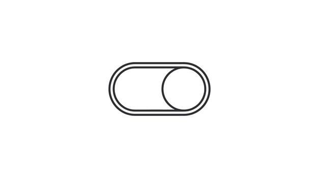 Simple toggle switch icon on white background digital interface element vector