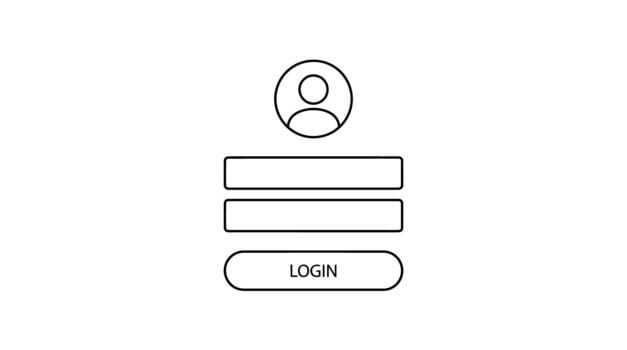 User interface login form with input fields and button vector