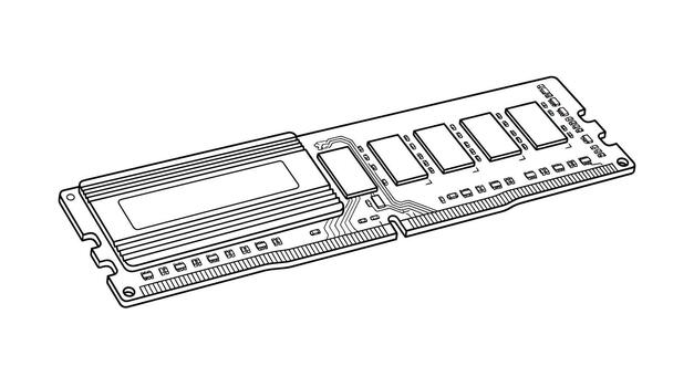 Computer memory module component for digital devices vector