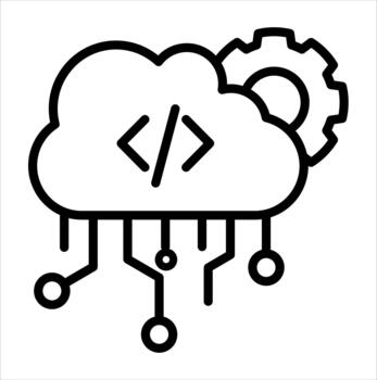 Cloud Coding Software Development Icon vector