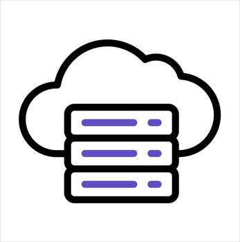 Cloud Server Computing and Data Storage Icon vector
