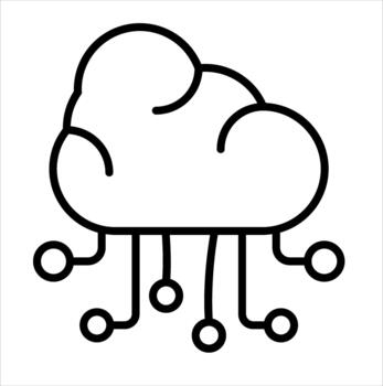 Cloud Computing Neural Network Icon vector