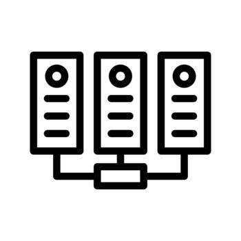 web server and database digital infrastructure vector