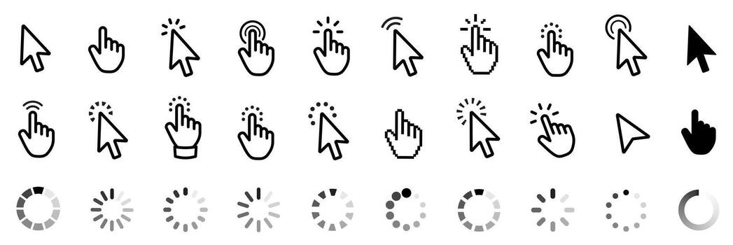 Computer mouse click cursor. vector