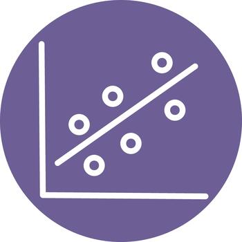 púrpura circulo datos analítica dispersión trama icono vector