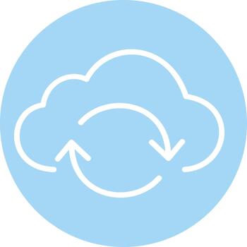 Cloud update refresh data flat graphic vector
