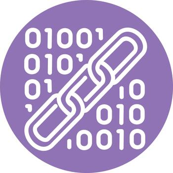Purple Circle Binary Code Blockchain Icon vector