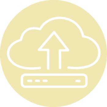 nube servidor datos subir plano gráfico vector