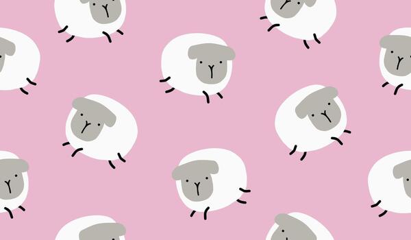 Cute sheep pattern vector