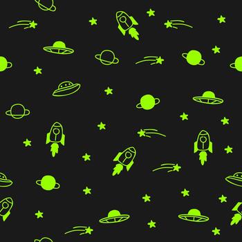 Space seamless pattern background vector