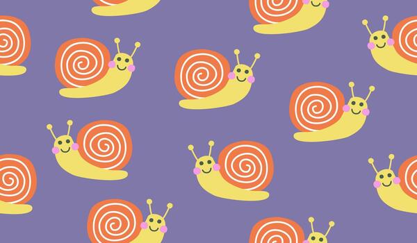 Cute snails pattern vector