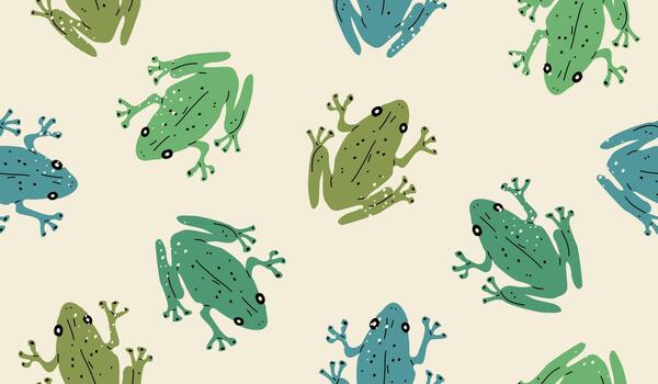 Frog pattern background design vector