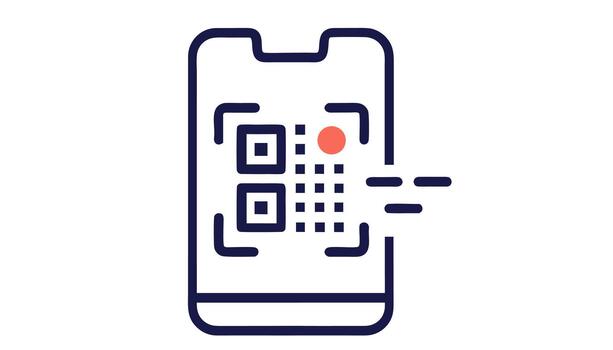 Digital QR Code Scanning Interface Icon vector