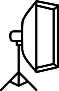 Rectangular Softbox Light Modifier Line Icon vector