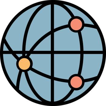 global red globo con interconectado nodo puntos vector