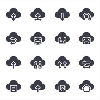 Cloud Computing Data Network Storage and Sync Icons vector