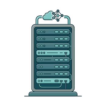 Server Rack Flat Icon vector