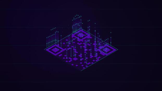 abstract digitaal qr code gegevens visualisatie video
