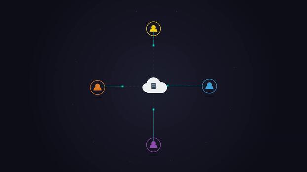 Cloud Computing Network Connection Animation video