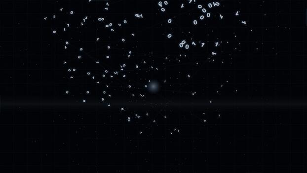 Abstract Digital Binary Code Data Stream Animation video