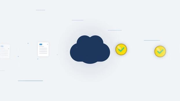 nuvem Informática dados em processamento e verificação animação video