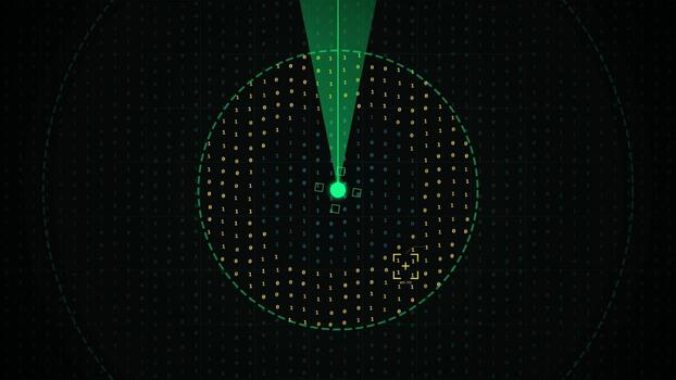 Digital Radar Scan mit binär Code Daten Schnittstelle video