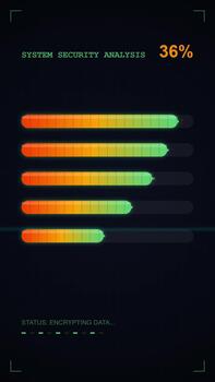 System Security Analysis Data Encryption Progress Bar Animation video